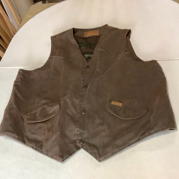 Men's Outback Trading Co Western Vest Fleece Lined Size 3XL Brown #2575 Montana - Picture 1 of 12